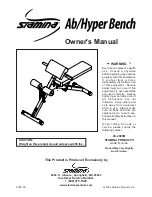 Stamina Ab/Hyper Bench Owner'S Manual предпросмотр