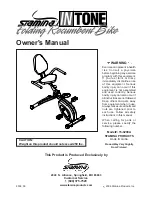 Stamina Folding Recumbent Bike 15-0200A Owner'S Manual preview