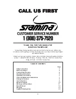 Preview for 2 page of Stamina INMOTION 35-1625DW Owner'S Manual