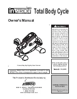 Stamina inStride Total Body Cycle Owner'S Manual preview