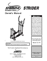 Preview for 1 page of Stamina STAMINA Outdoor Strider Owner'S Manual