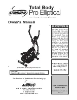 Preview for 1 page of Stamina Total Body Pro Elliptical 55-1702 Owner'S Manual