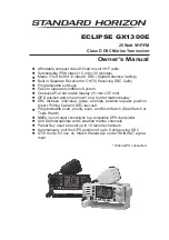 Standard Horizon ECLIPSE GX1300E Owner'S Manual preview