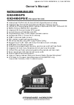 Предварительный просмотр 1 страницы Standard Horizon GX2400GP Owner'S Manual