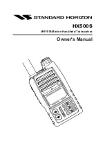 Предварительный просмотр 1 страницы Standard Horizon Hx500s Owner'S Manual