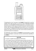 Предварительный просмотр 3 страницы Standard Horizon Hx500s Owner'S Manual