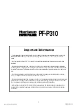 Preview for 3 page of Standard Horizon PF-P310 Operator'S Manual