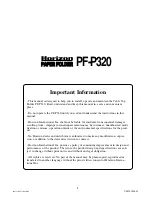 Preview for 3 page of Standard Horizon PF-P320 Operator'S Manual