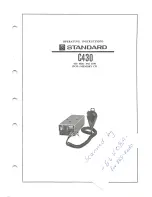 Preview for 1 page of Standard C430 Operating Instructions Manual