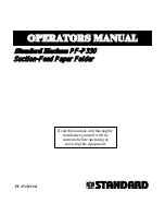 Standard PF-P330 Operator'S Manual preview