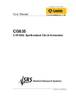 Stanford Research Systems CG635 User Manual preview