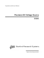 Stanford Research Systems DC205 Operation And Service Manual preview