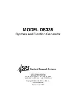 Preview for 1 page of Stanford Research Systems DS335 User Manual