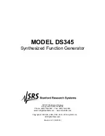 Preview for 1 page of Stanford Research Systems DS345 Manual