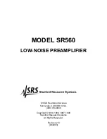 Stanford Research Systems SR560 Manual preview