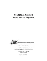 Stanford Research Systems SR830 Manual preview