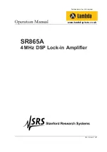 Preview for 1 page of Stanford Research Systems SR865A Operation Manual