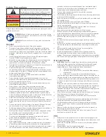 Preview for 6 page of Stanley EA08 Safety, Operation & Maintenance