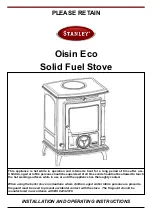 Stanley Oisin Eco Installation And Operating Instructions Manual предпросмотр