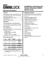 Stanley Omnilock 45HOM Installation Instructions Manual preview