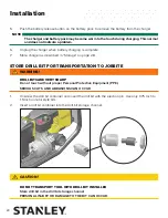 Предварительный просмотр 20 страницы Stanley RD60 Operator'S Manual