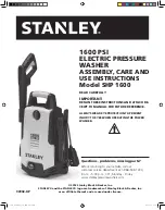 Preview for 1 page of Stanley SHP 1600 Assembly, Care And Use Instructions