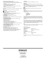 Предварительный просмотр 22 страницы Stanley STHT77149 Instruction Manual