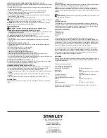 Предварительный просмотр 50 страницы Stanley STHT77149 Instruction Manual