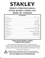 Preview for 4 page of Stanley SXPG42603 Manual