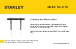 Stanley TLS-210S Installation Manual предпросмотр