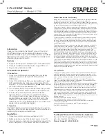 Предварительный просмотр 1 страницы Staples 3-Port HDMI User Manual