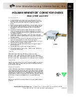 Star Manufacturing Holman Miniveyor 210HX Specification Sheet preview