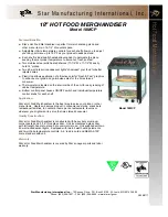 Preview for 1 page of Star Manufacturing Hot Food Merchandiser 18MCP Specification Sheet