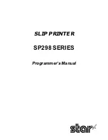 Star Micronics SLIP SP298 SERIES Programmer'S Manual preview