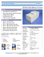 Star Micronics SP300 Series Specifications preview