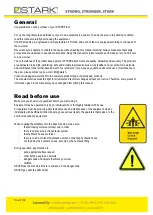 Предварительный просмотр 2 страницы Stark AL 3100 R Operating And Maintenance Manual