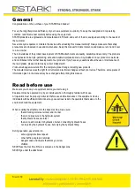 Preview for 2 page of Stark TL 7500 Operating And Maintenance Manual