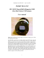 Preview for 1 page of Starlight Xpress SXV-M25C User Manual