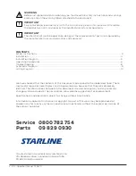 Предварительный просмотр 2 страницы Starline XU Operator'S Manual