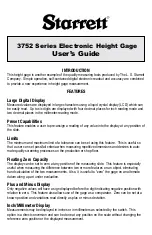 Preview for 1 page of Starrett 3752 Series User Manual