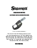 Preview for 1 page of Starrett 714.1 User Manual