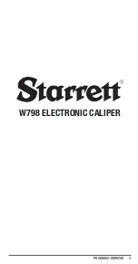 Preview for 3 page of Starrett W798 User Manual