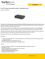 StarTech.com 5 Port Unmanaged Industrial Ethernet Switch - DIN-Rail Mountable Technical Specifications preview