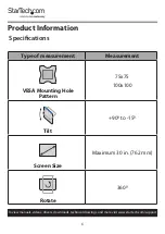 Preview for 7 page of StarTech.com APLVESAMNTP User Manual