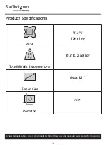 Preview for 11 page of StarTech.com ARMDUAL3 User Manual