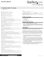 StarTech.com CABSHELF1U10 Instruction Manual preview