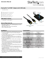 Предварительный просмотр 1 страницы StarTech.com DP2HDMIUSBA Instruction Manual