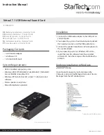 Preview for 1 page of StarTech.com ICUSBAUDIO7 Instruction Manual