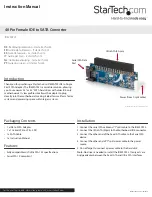 StarTech.com IDE2SAT25 Instruction Manual preview