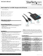 StarTech.com MDP2HDMIUSBA Instruction Manual предпросмотр